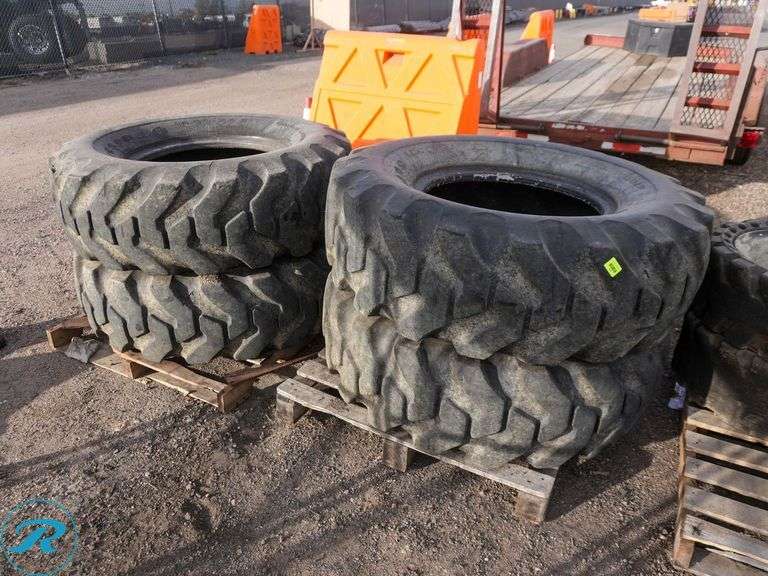 Set of (4) Firestone 14.00-24TG Equipment Tires To Fit Motor Grader Or Telehandler Forklift - Roller Auctions