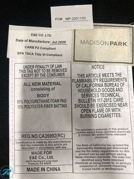 Madison Park Tufted Upholstered Armchair - Roller Auctions