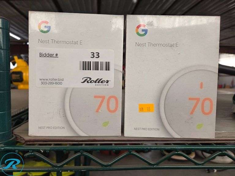 (2) Google Nest Thermostat E Smart Thermostats - Roller Auctions