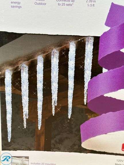 (2) GE: Energy Smart Random Sparkle 20-Count 100 LED Twinkling Ice Crystal Icicle Set- New - Roller Auctions