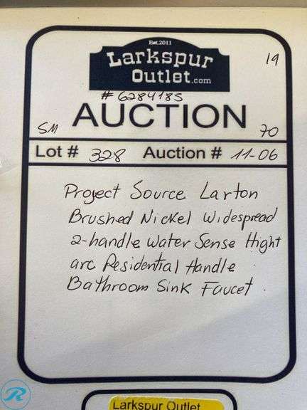 (1) New- Project Source Larton Brushed Nickel Widespread 2-handle WaterSense High-arc Residential Handle Bathroom Sink Faucet with Drain - Roller Auctions