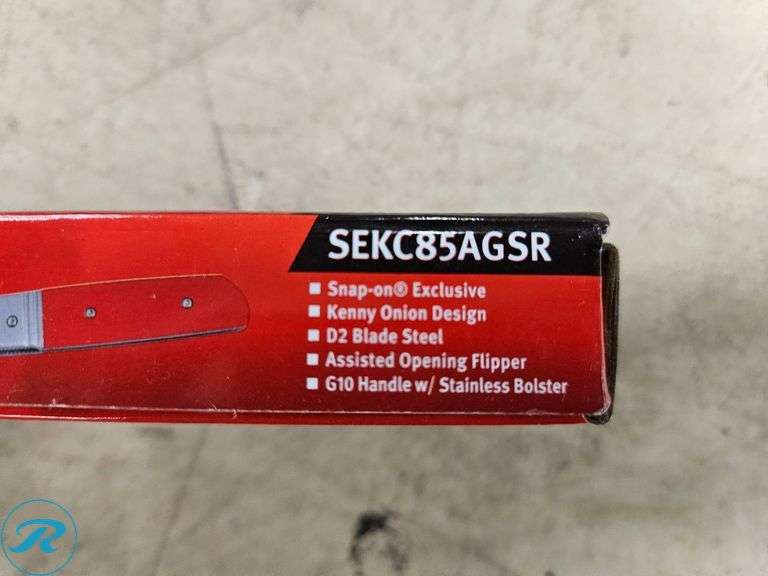 Snap-on Bamboozled Assisted Knife SEKC85AGSR, D2 Blade Steel, G10 Handle - Roller Auctions