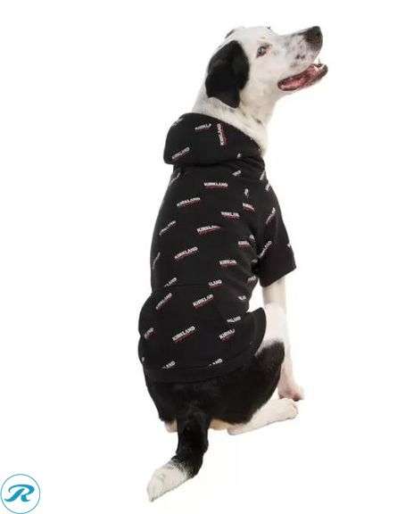 (6) Kirkland Signature: Pet Logo Hoodie, Assorted Size, Black- Like New - Roller Auctions