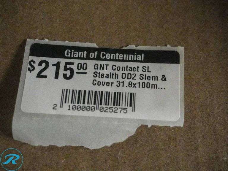 (2) Giant Contact SL Stealth OD2 Stems & Covers, 31.8 x 100mm - Roller Auctions