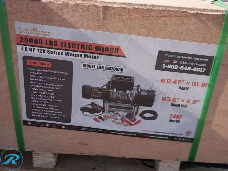 New Land Honor LHR-EW20000 Electric Winch, 20,000 Lb. Capacity - Roller Auctions