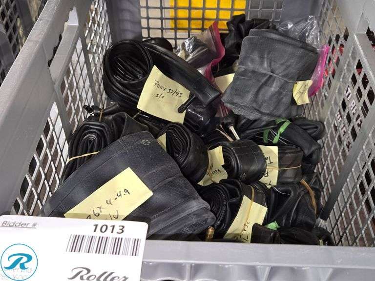 Crate of Bicycle Inner Tubes with Various Sizes - Roller Auctions