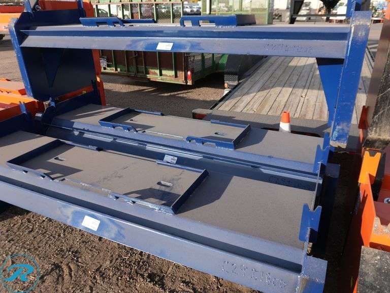 New Kit Containers Snow Pusher Attachment to Fit Skid Steer Loader, 8' - Roller Auctions