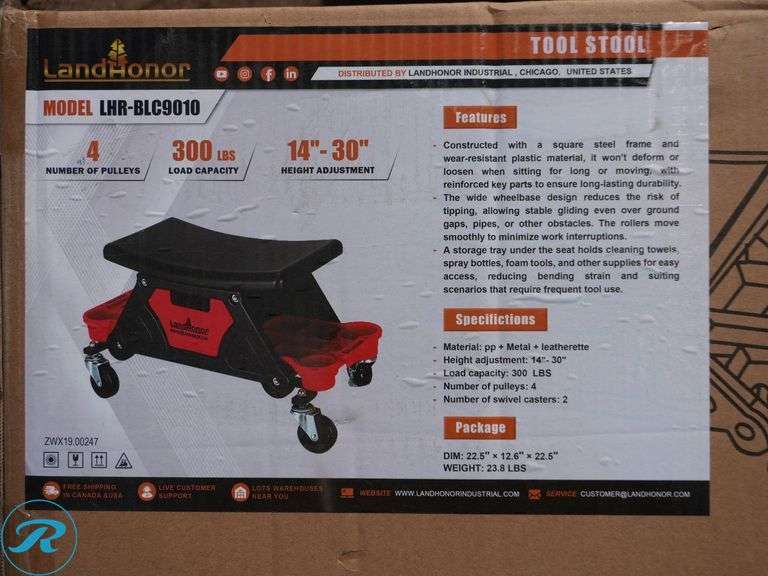 New Land Honor LHR-BLC9010 Tool Stool - Roller Auctions