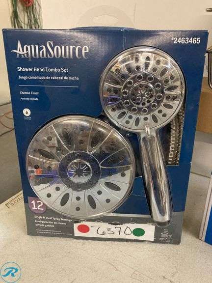 (4)Assortment- New Bathroom Accessories. Included: Centerset Bath Faucet 4" 2 handles, 24" Towel Bar, Hanging Caddy,  Shower Head Combo Set - Roller Auctions