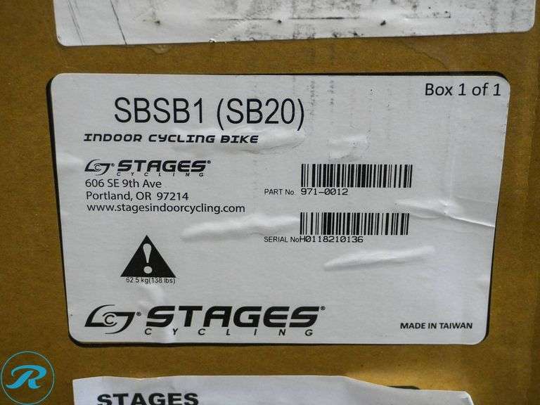 Stages SB20 Indoor Cycling Bike (Unassembled, New in Box) - Roller Auctions