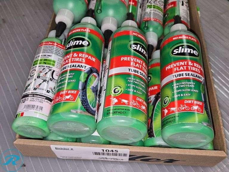 Tray of Slime Tire Sealant, Prevent & Repair Formula, Tube Sealant, for Bikes - Roller Auctions
