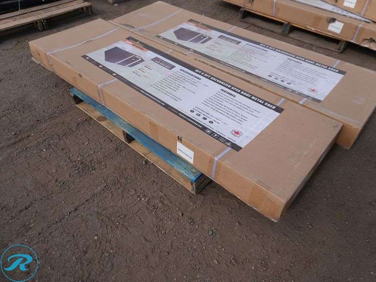 New Land Honor LHR-MS0810 Galvanized Apex Roof Metal Shed, 8' x 10' - Roller Auctions