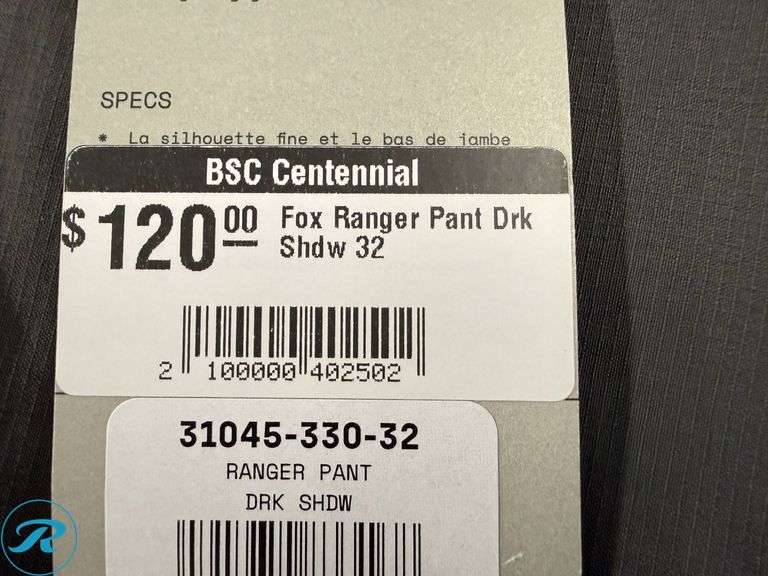 Fox Ranger Men’s Pants, Size 32 - Roller Auctions