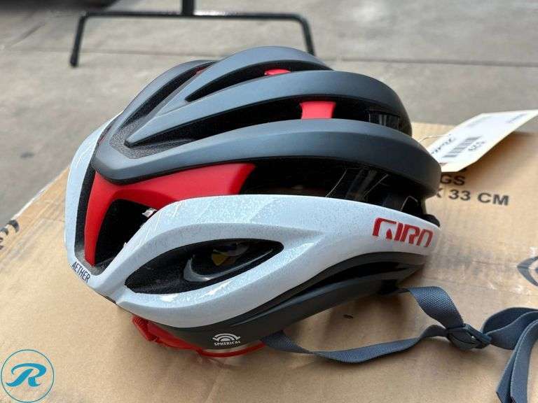 Giro Aether Helmet – Matte Grey/Red, Size Small - Roller Auctions
