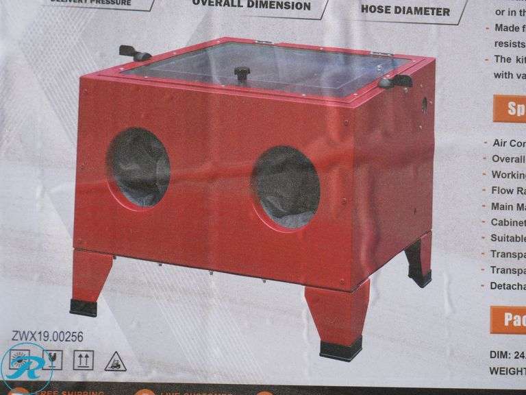 New Land Honor LHR-SBC19 19-Gallon Portable Sand Blasting Cabinet - Roller Auctions