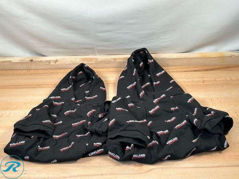 (6) Kirkland Signature: Pet Logo Hoodie, Assorted Size, Black- Like New - Roller Auctions