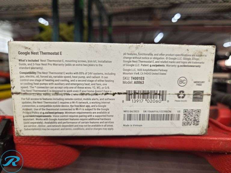(2) Google Nest Thermostat E Smart Thermostats - Roller Auctions