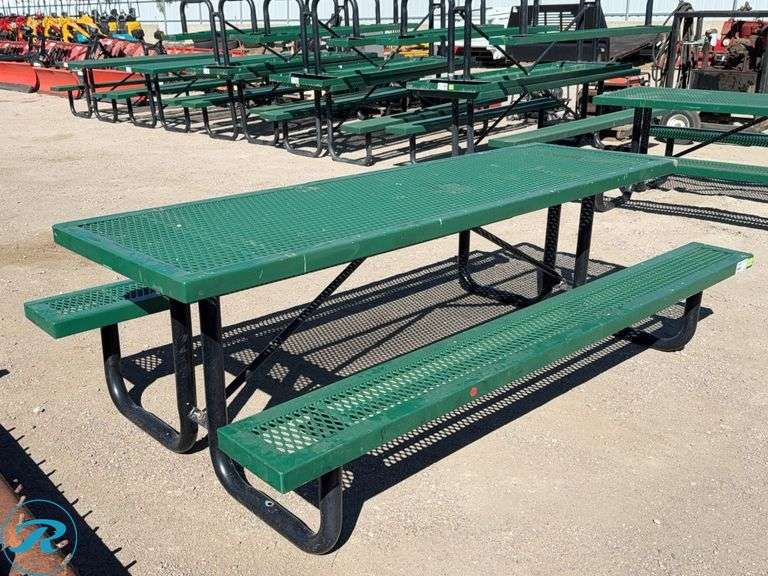 (2) Metal Picnic Tables, 96 in x 58 in