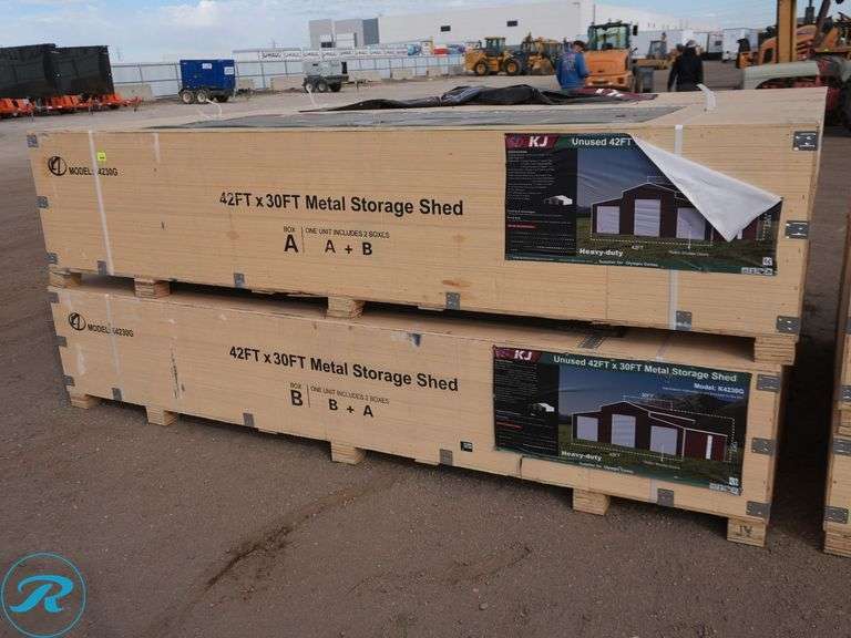New KJ K4230G Metal Storage Shed, 42' x 30' - Roller Auctions