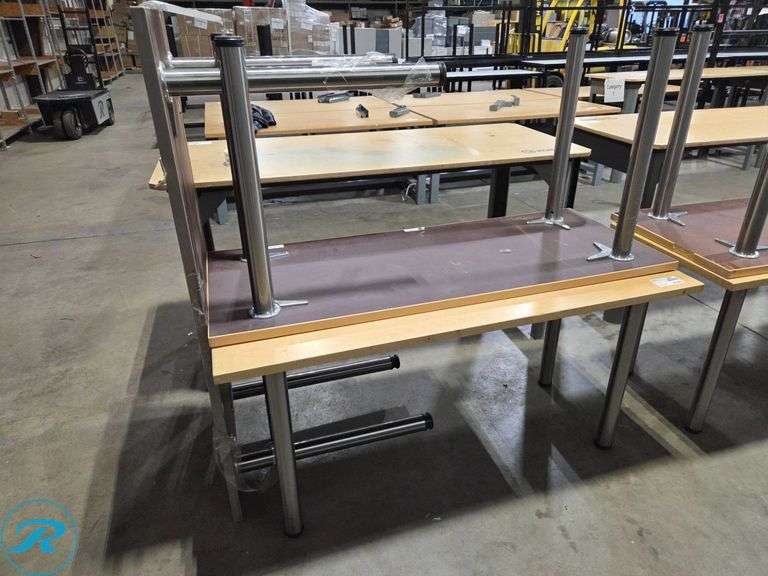 (3) Work Tables With Metal Legs, 60" x 24"