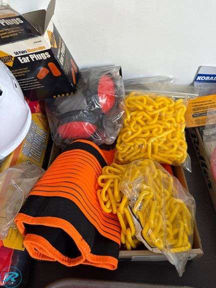 Personal Protective Equipment Including Hard Hats, Safety Vests, Ear Plugs, and Safety Chains - Roller Auctions