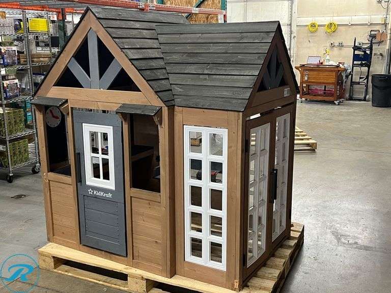 KidKraft Atrium Breeze Wooden Outdoor Playhouse with Sunroom & Play Kitchen - Used - Damaged/Missing Accessories