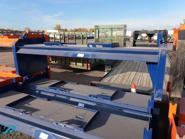 New Kit Containers Snow Pusher Attachment to Fit Skid Steer Loader, 8' - Roller Auctions