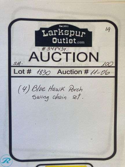 (4) New- Blue Hawk Porch swing chain set - Roller Auctions