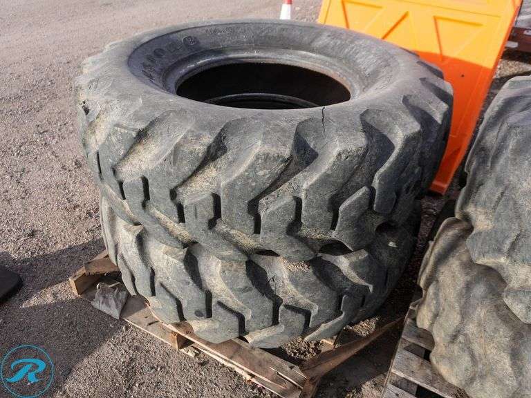 Set of (4) Firestone 14.00-24TG Equipment Tires To Fit Motor Grader Or Telehandler Forklift - Roller Auctions