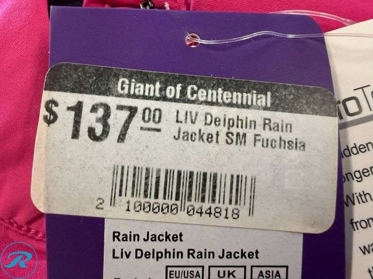 Liv Delphin Women’s Rain Jacket, Size S - Roller Auctions