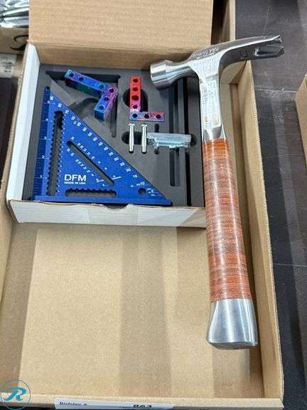 Picard 735 Hammer with Leather Grip and DFM Tool Precision Squares Set - Roller Auctions