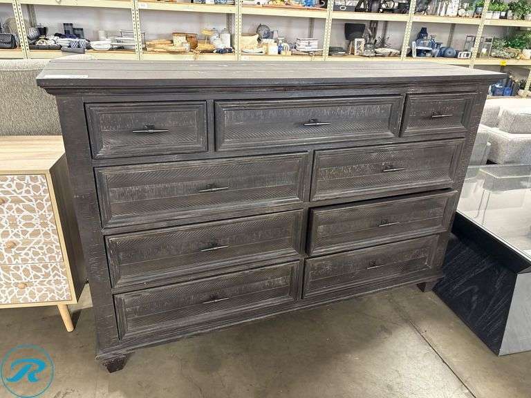 Coaster 9-Drawer Dresser, Model #222883, 64″ x 19″ x 42″, Detached Foot Included