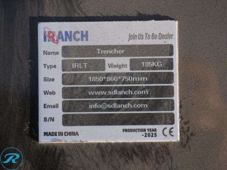 New I-Ranch IRLT Hydraulic Trencher Attachment to Fit Mini Skid Steer Loader - Roller Auctions