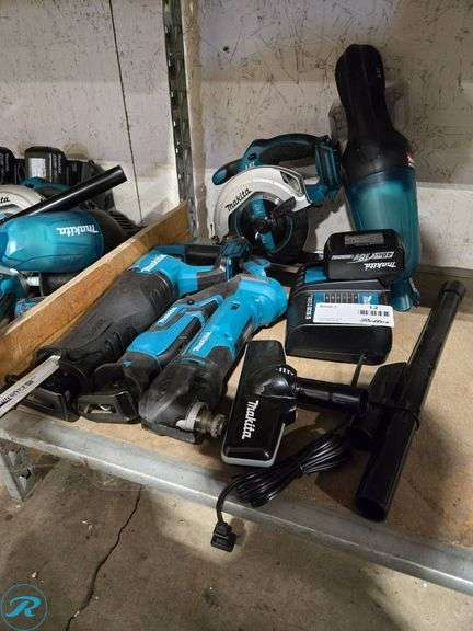 (5) Makita 18V Tools With Battery and Charger