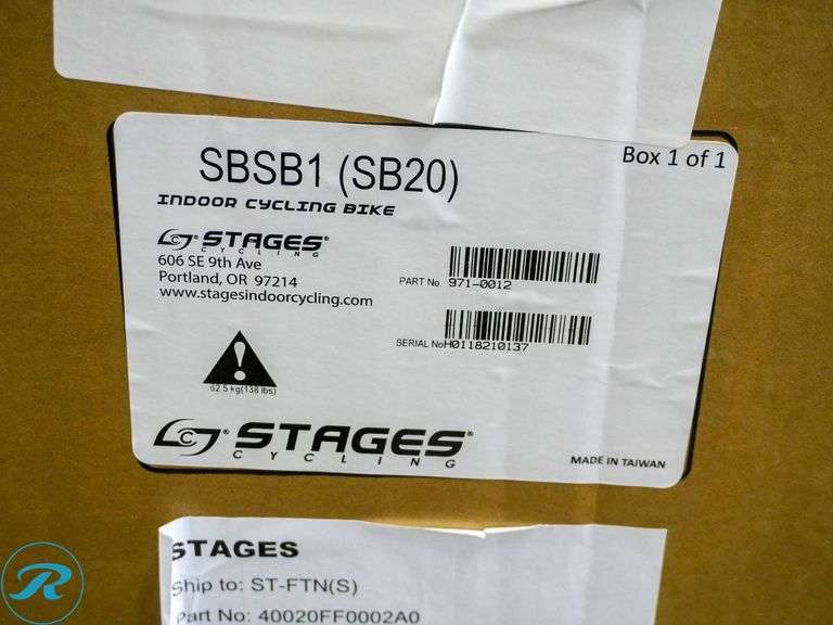 Stages SB20 Indoor Cycling Bike (Unassembled, New in Box) - Roller Auctions