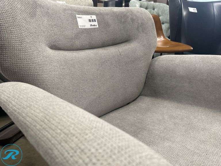 Single Gray Upholstered Armchair with Metal Legs - Roller Auctions
