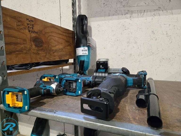 (5) Makita 18V Tools With Battery and Charger