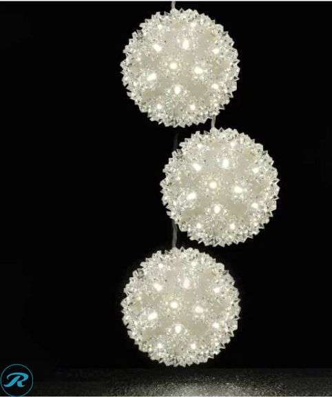 (2) GE: StayBright Random Sparkle LED Spheres, 3-pack- New - Roller Auctions