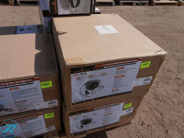 New Land Honor LHR-130 1/2" x 100' Retractable Garden Hose Reel - Roller Auctions