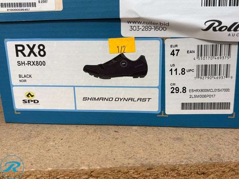 Shimano RX8 SH-RX800 Cycling Shoes, Black, EU Size 47 - Roller Auctions