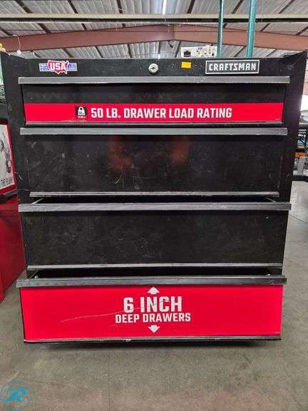 Craftsman Tool Chest with 6-Inch Deep Drawers and 50 lb Drawer Load Rating - Roller Auctions