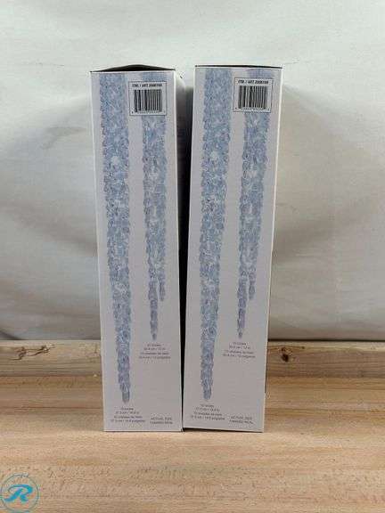 (2) GE: Energy Smart Random Sparkle 20-Count 100 LED Twinkling Ice Crystal Icicle Set- New - Roller Auctions