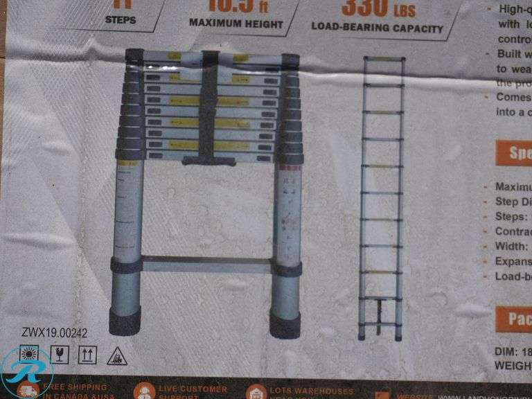 New Land Honor LHR-TL11 10.5' Telescoping Ladder - Roller Auctions