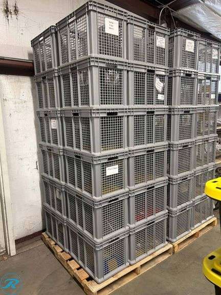 (29) Plastic Storage Crates with Ventilated Panels - Roller Auctions
