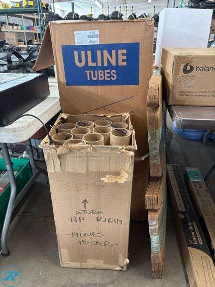 ULINE Tubes with Plastic Caps and Cardboard Inserts - Roller Auctions