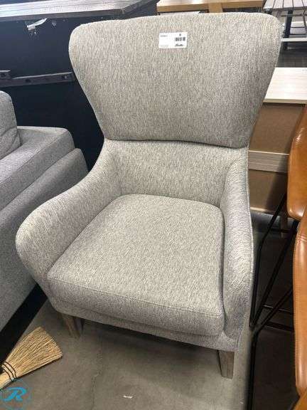 Single Madison Park Upholstered Armchair in Gray Fabric