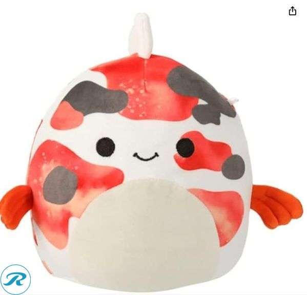 Squishmallows:  Kellytoy 2023 Dandii The Koi Fish 7.5"- Used; Squishmallows: 24" Pikachu- Used - Roller Auctions