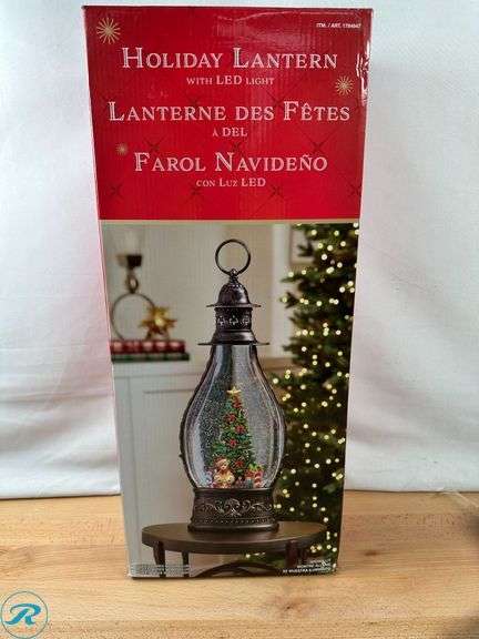 (1)Jumbo Holiday Glitter Lantern with LED Light - New - Roller Auctions