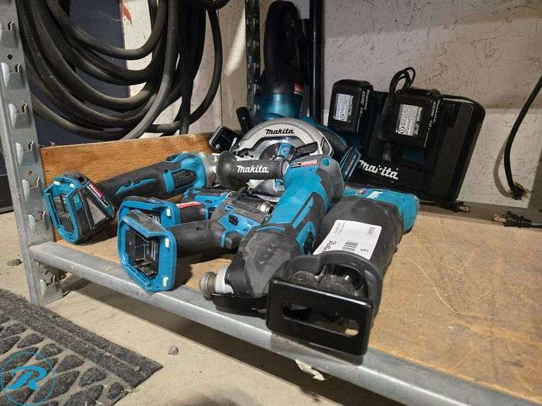 (7) Makita 18V Tools With (2) Batteries and Charger