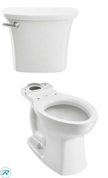 (2) New- (1) American Standard Edgemere White 1.28 -GPF Single -Flush High Efficiency Toilet Tank (1)American Standard Edgemere White Elongated Chair Height 12-in Rough-In Toilet Bowl